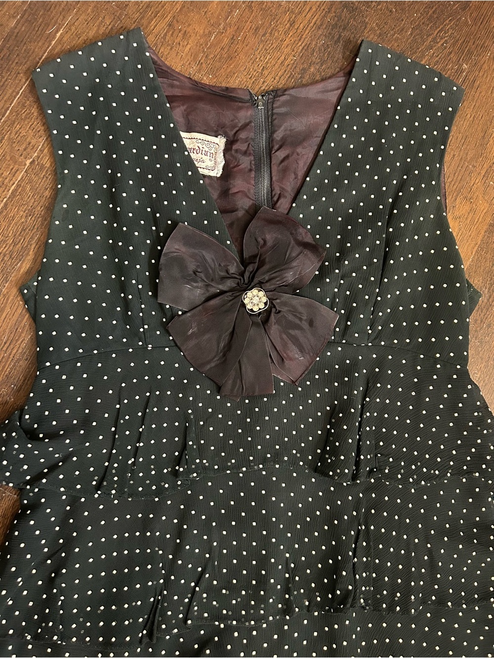 Vintage Young Edwardian Swiss Dot ruffled dress S - Picture 2 of 9